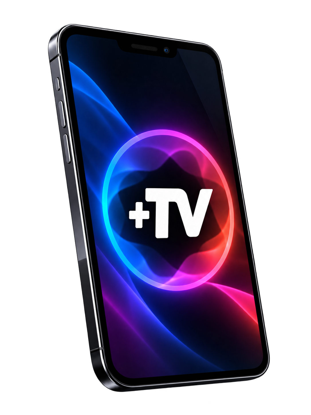 Celular exibindo a identidade visual da +TV